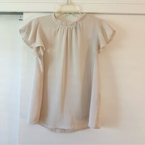 F21 Contemporary Cream Chiffon Blouse